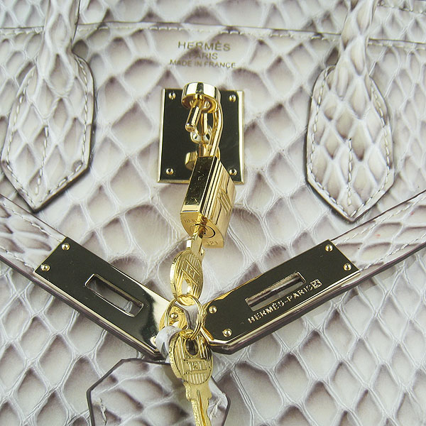 Replica Hermes Birkin 30CM Fish Veins Leather Bag Cream 6088 On Sale